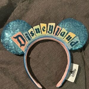 Blue sequin Disneyland Mickey ears